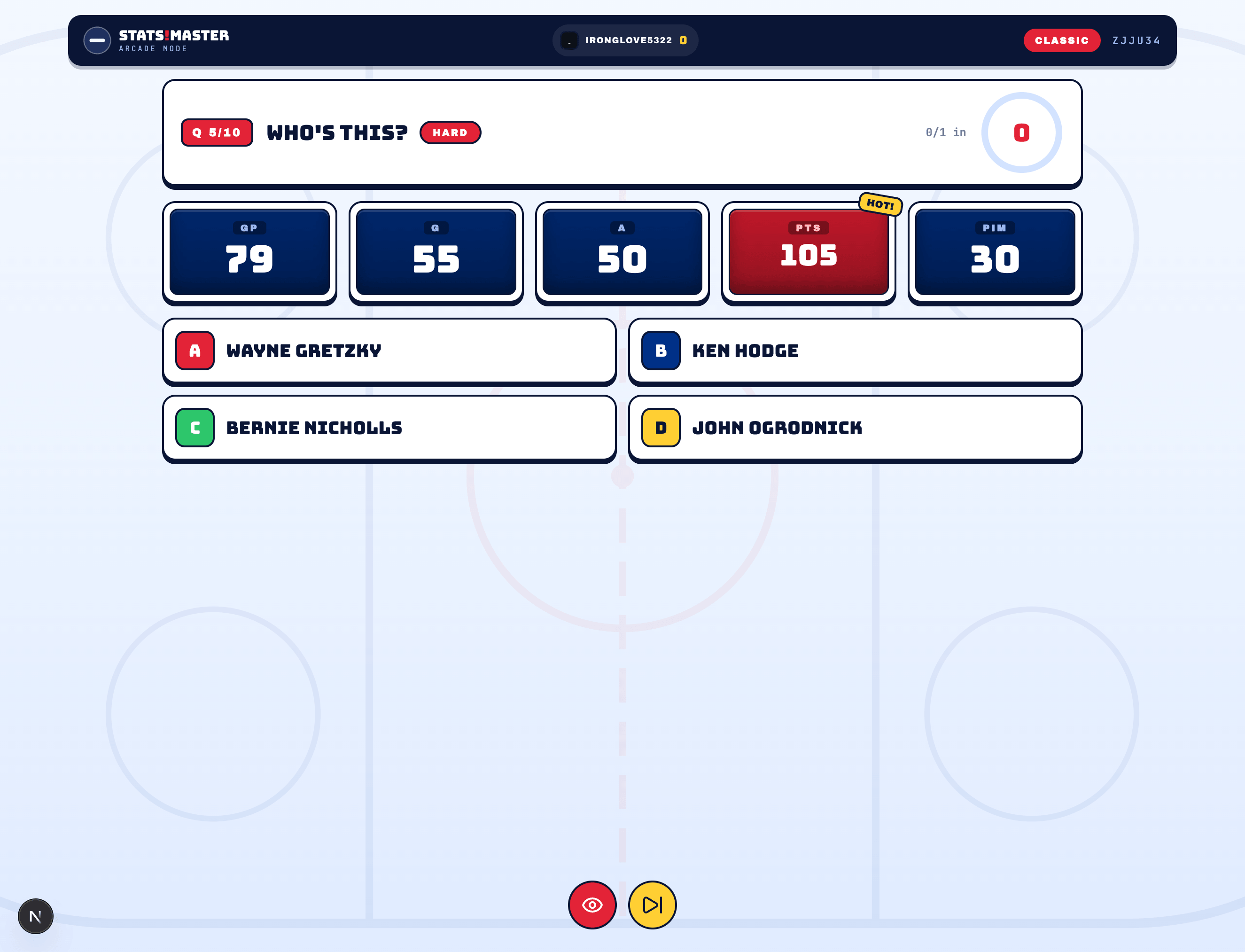 Stats Master - lobby med QR-kode